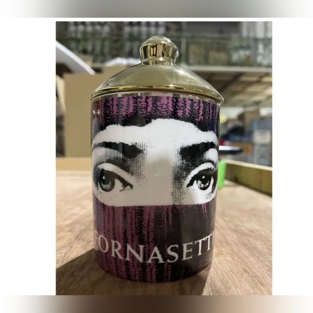 Fornasetti Style Masked Face Print Canister